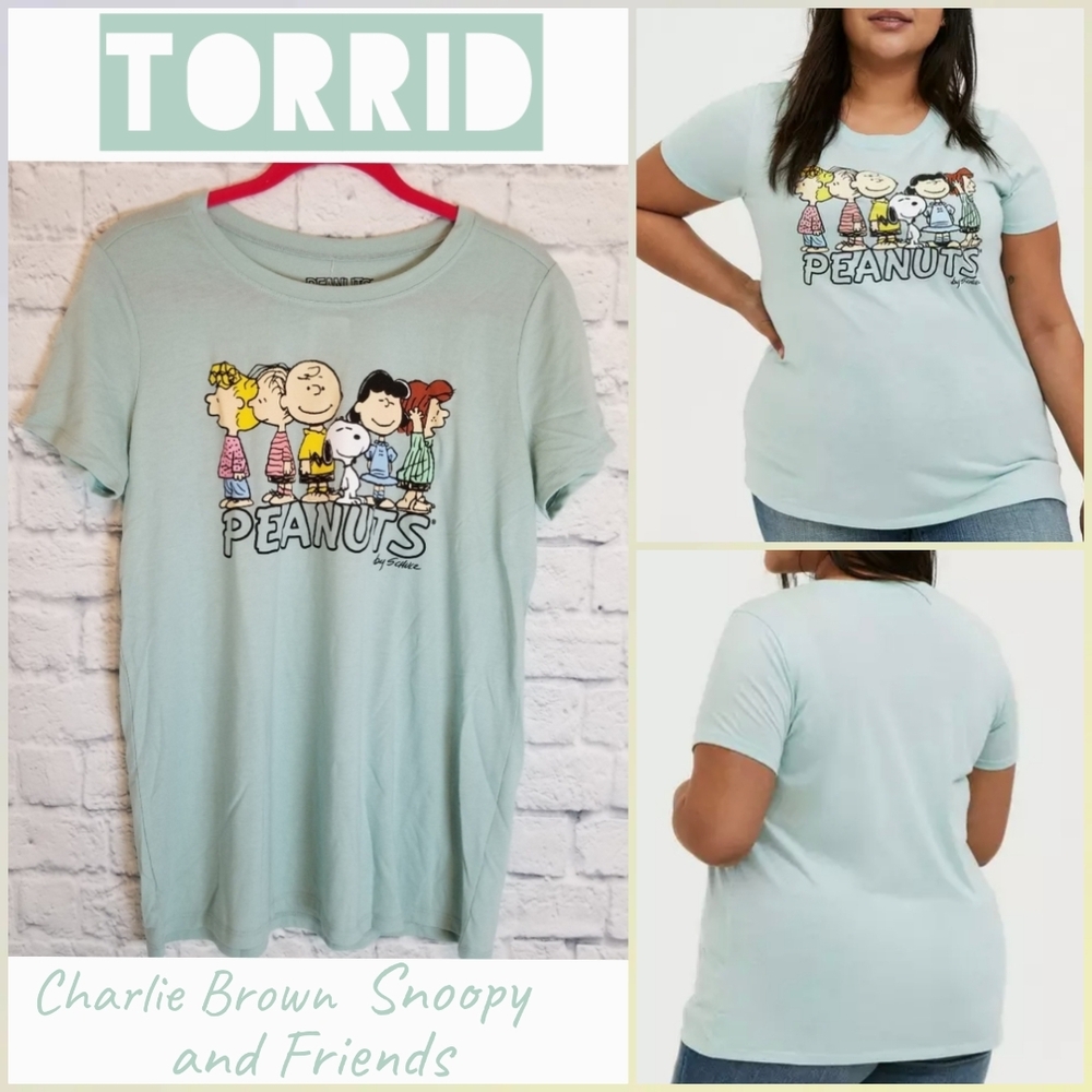 Torrid Charlie Brown Snoopy Peanuts Friends Graphic Tee Shirt Top New Medium